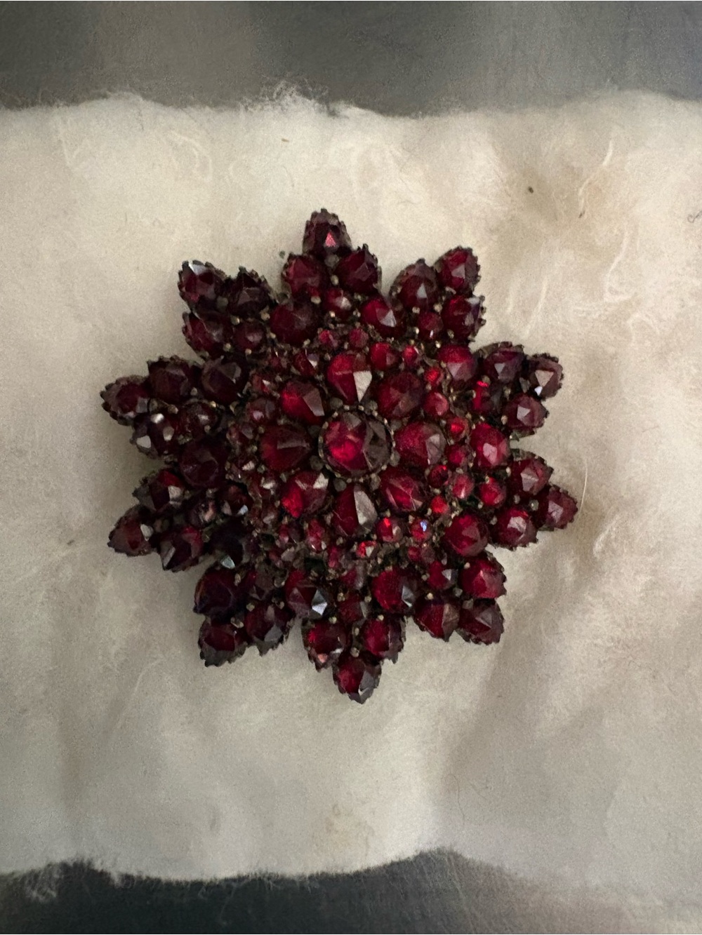 Vintage garnet brooch from the early 1900s